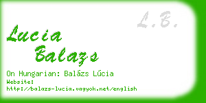 lucia balazs business card