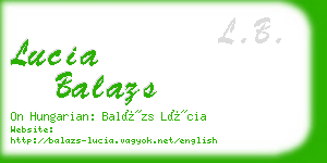 lucia balazs business card